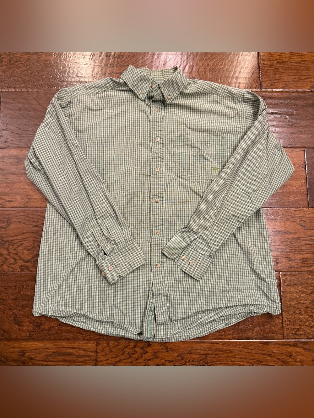 Ariat Pro Series Shirt Mens XL Tall Green Plaid Long Sleeve Western